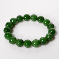 12mm Canadian Jade Beaded Bracelet #3072