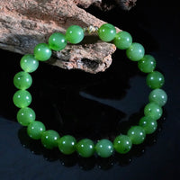 14k 8mm Polar Jade Beaded Bracelet #2587