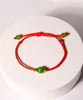 Top Grade Apple Green Siberian Chatoyant Jade Red Cord Bracelet #1326