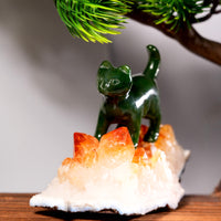 Lucky Jade Cat on Citrine (0.51LB) #2793