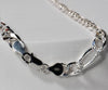 20" Figaro Pave 925 Sterling Silver Chain #1