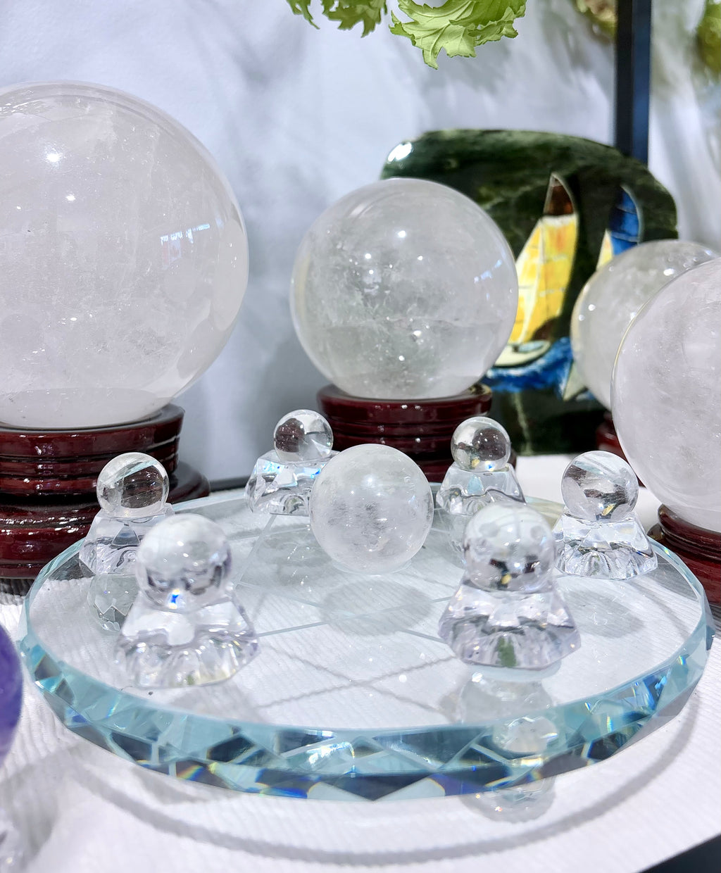 Natural White Crystal (Rock Crystal) Ball