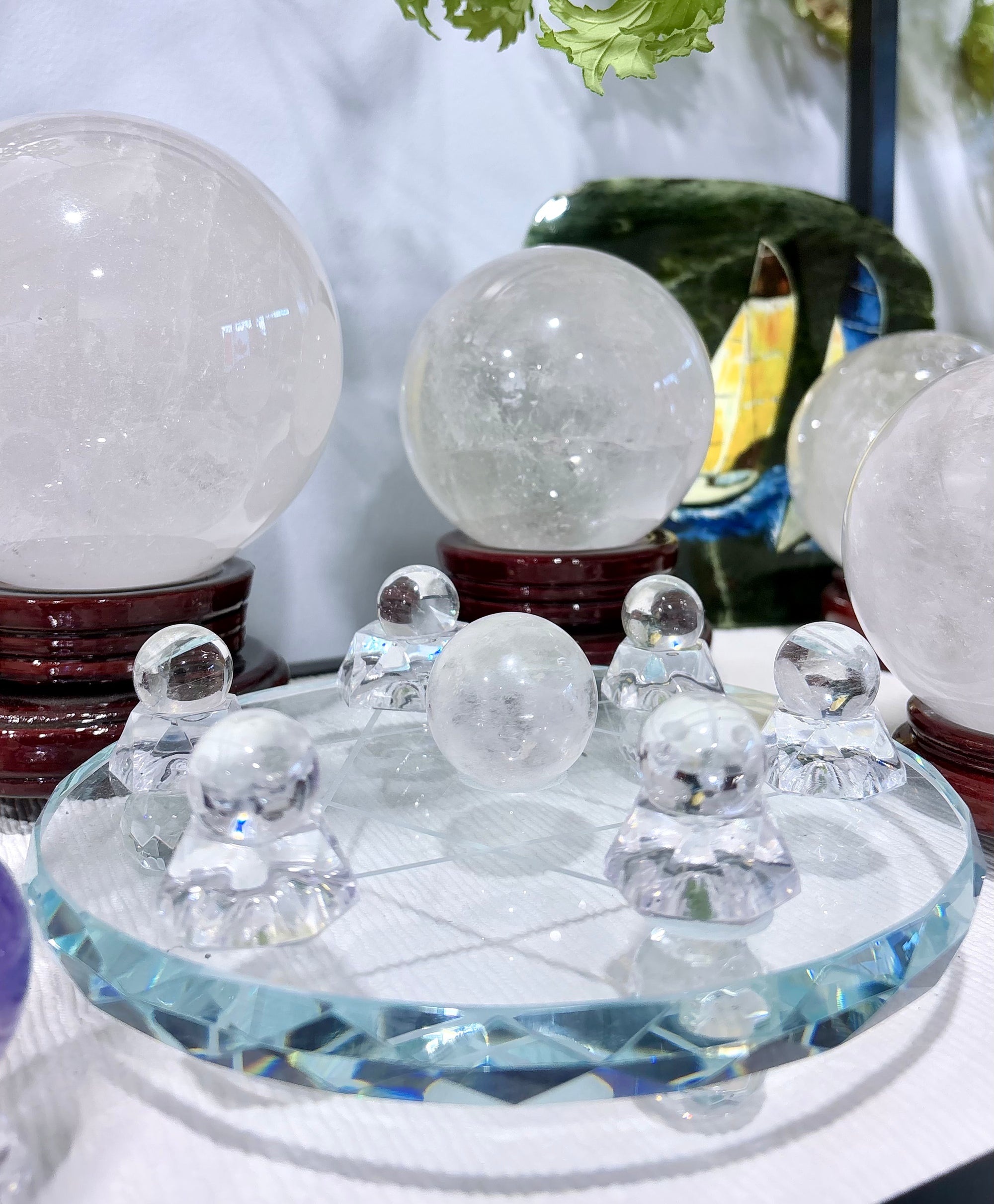 Natural White Crystal (Rock Crystal) Ball