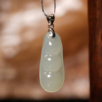 Rich Bean Hetian Jade Pendant #1275