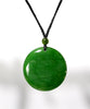 Siberian Jade Safe and Sound/Peace Round Pendant #3076
