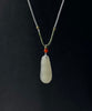 Hetian Jade Pendant Rich Bean White Peapod Pendant Natural Jade 28mm #1494