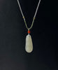 Hetian Jade Pendant Rich Bean White Peapod Pendant Natural Jade 28mm #1494