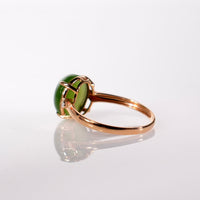 18K 10mm Siberian Jade Chatoyant Ring #3110