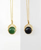 Two Sides Jade Pendant - Gold #1097