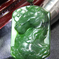 HAND-CARVED JADE HORSE PENDANT #500