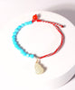 Hetian Jade Gourd Top Grade Turquoise Red Cord Bracelet #1335