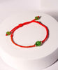 Top Grade Apple Green Siberian Chatoyant Jade Red Cord Bracelet #1326