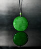 Siberian Jade Safe and Sound/Peace Round Pendant #3076