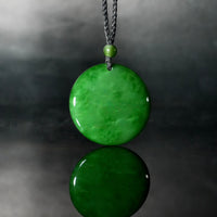 Siberian Jade Safe and Sound/Peace Round Pendant #3076