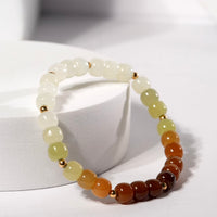 14k Multicolour Jade Beaded Bracelet #1805