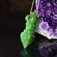 Jade Buddhist Vajra Pendant Necklace #1799