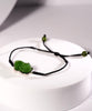 Siberian Jade Pixiu Black Cord Bracelet #1813