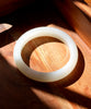 Mutton Fat White Jade Bangle 57mm #861