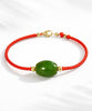 Polar Jade Bracelet Eternal Fortune Red Cord Natural Jade #2677-3