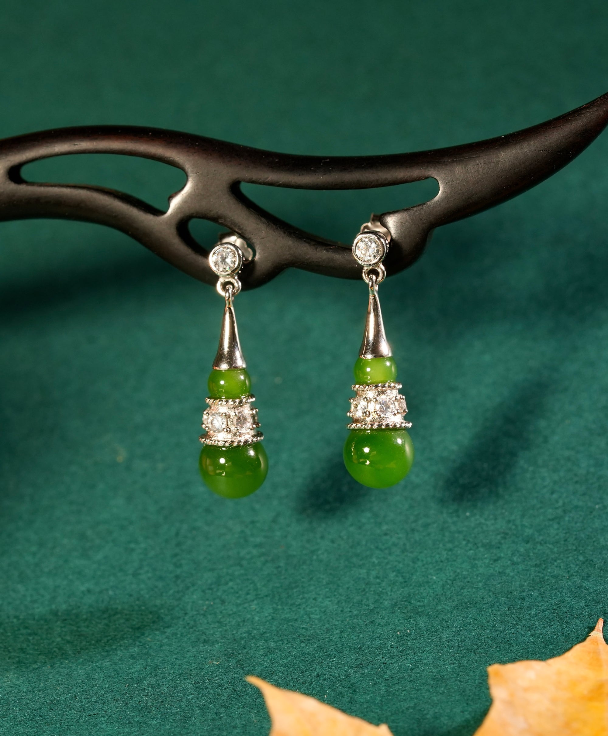Jade Gourd Earrings #1070