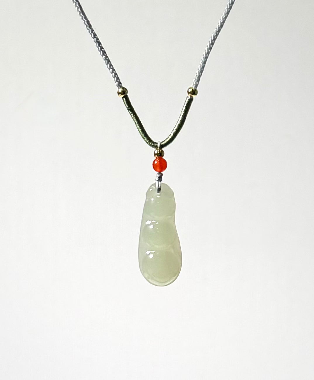 Hetian Jade Pendant Rich Bean Peapod Pendant Natural Jade 28mm #1492