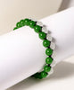 Harmony White & Green Jade Beaded Bracelet #1610