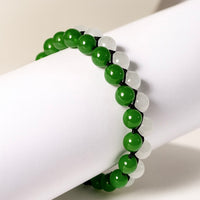 Harmony White & Green Jade Beaded Bracelet #1610