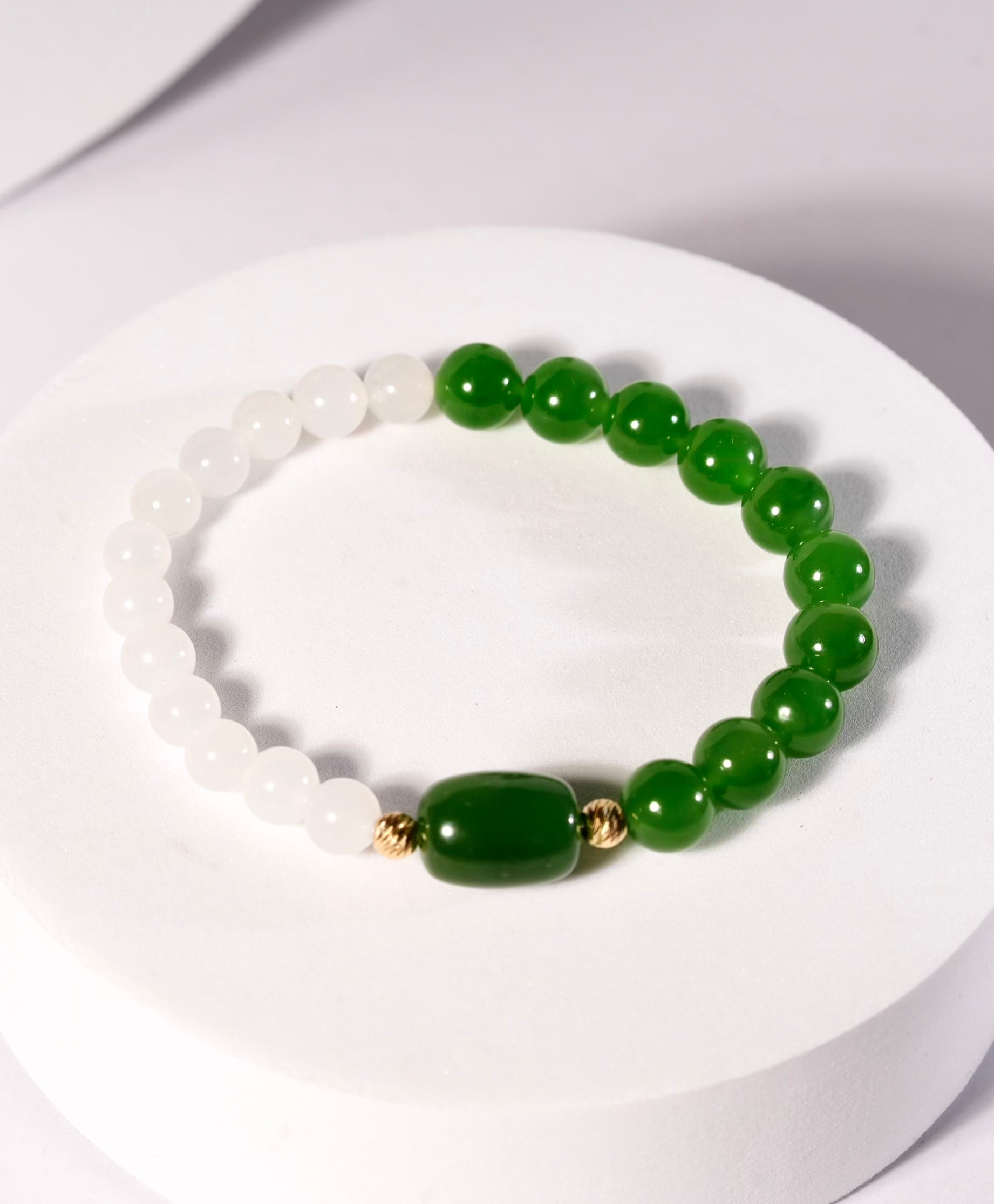Siberian White Jade Bracelet Natural Jade #1338