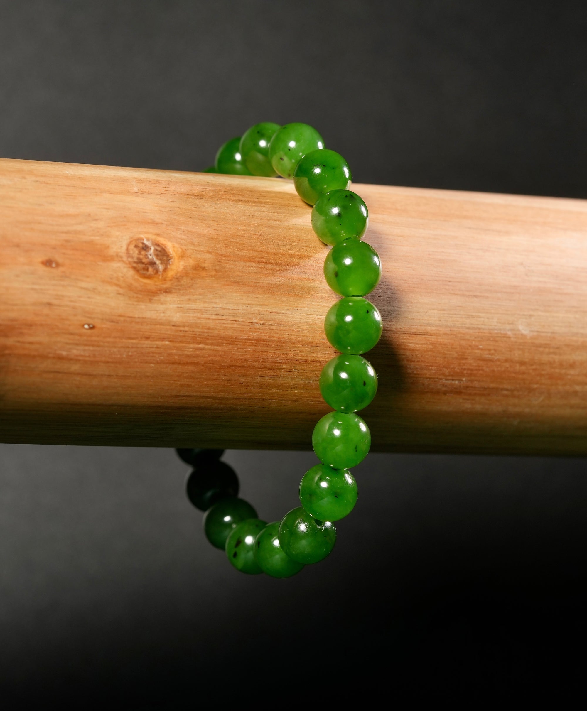 10mm Siberian Jade Beaded Bracelet #2753