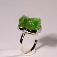 Good Fortune Jade Pixiu Ring #2024