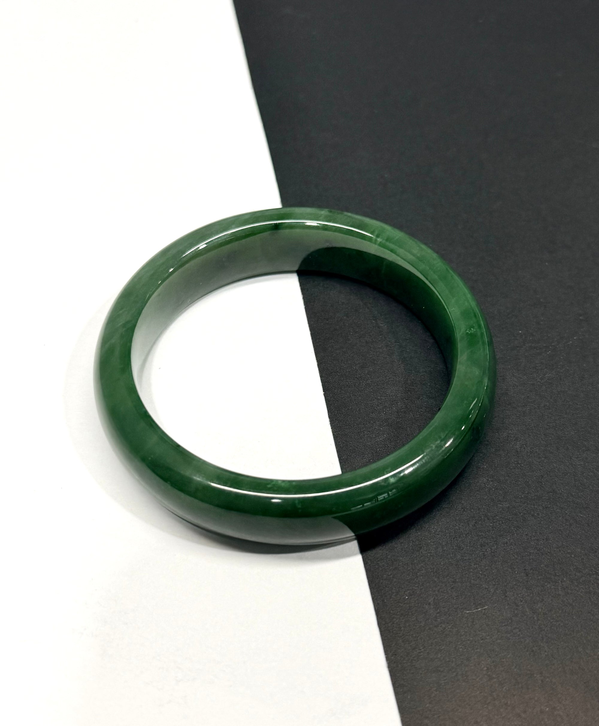 Canadian Polar Jade Bangle Natural Jade Bracelet A Grade 54.5mm #1445
