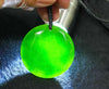 Siberian Jade Safe and Sound/Peace Round Pendant #3075