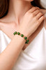 Polar Jade Beaded Bracelet Starry Design 12mm Natural Jade #2758
