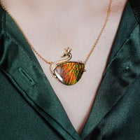 18k Swan Ammolite Pendant #926