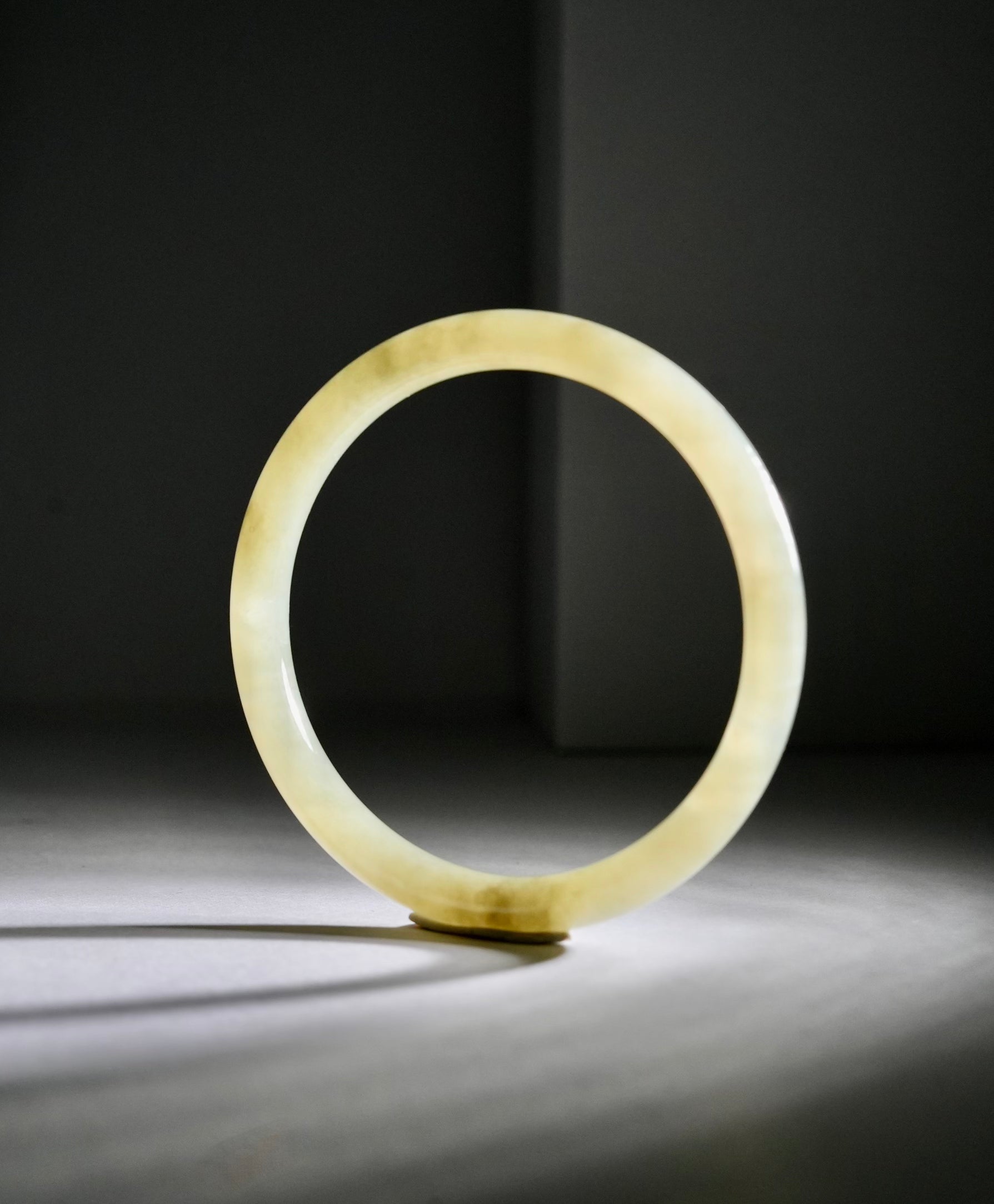 Hetian Jade Round Bangle Natural Jade Bracelet 55.4mm #2864