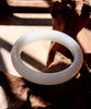 White Jade Bangle 55mm #877