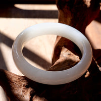 White Jade Bangle 55mm #877