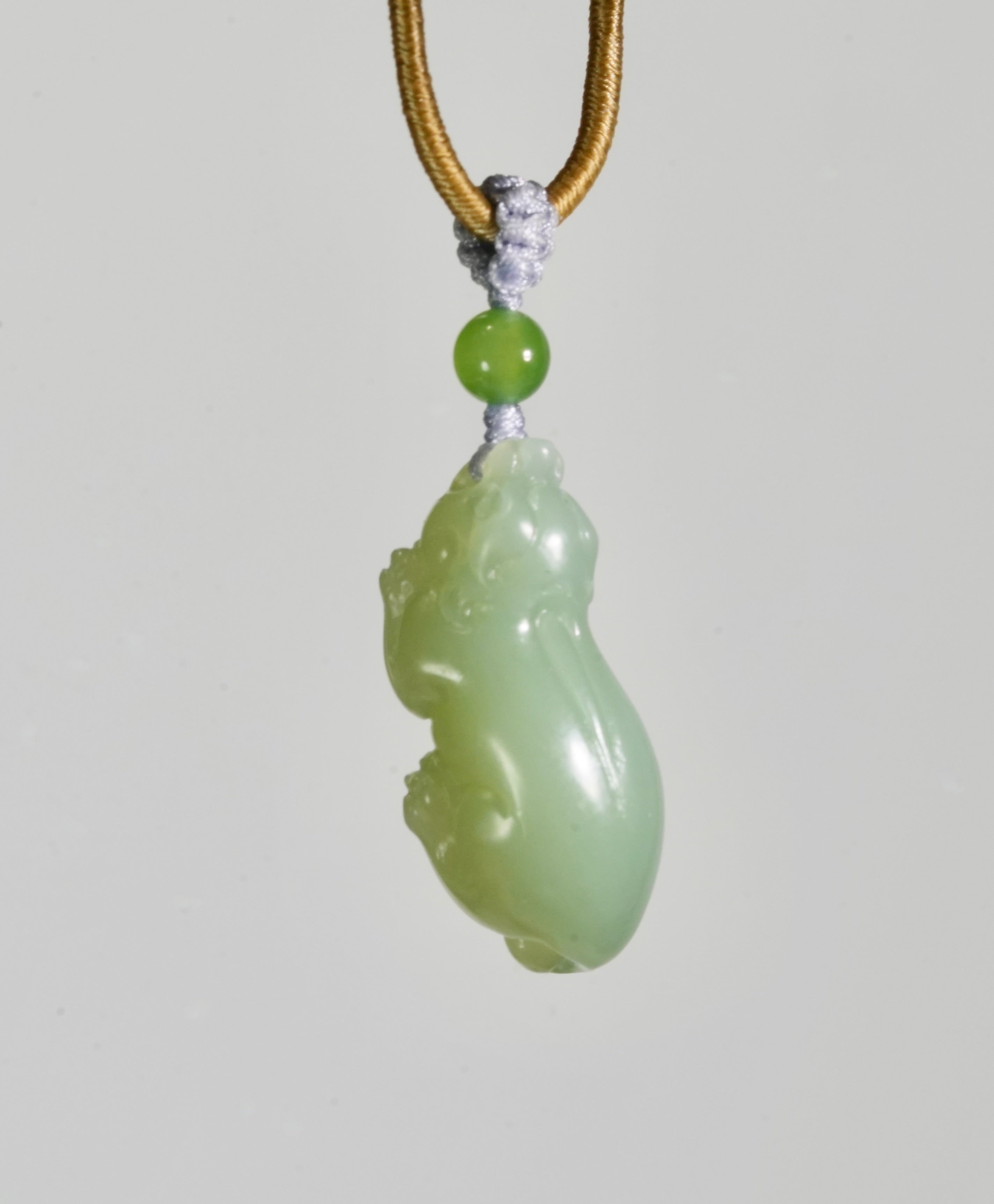 Hand Carved Siberian Jade Pixiu Pendant Natural Jade #2916