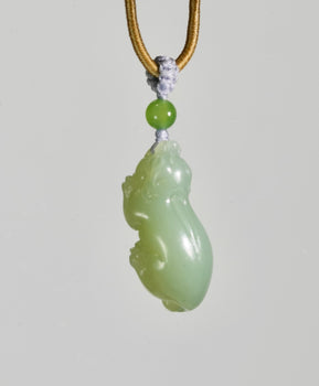 Hand Carved Siberian Jade Pixiu Pendant Natural Jade #2916