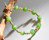 14k 8mm Chatoyant Siberian Jade Starry Bracelet #2591-2