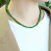 16" Polar Jade Grade Beaded Necklace #2415