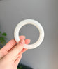 Siberian White Jade Round Bangle Natural Jade Bracelet 59 mm #1575