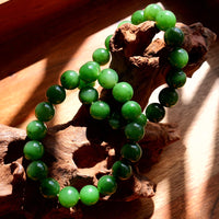 12mm Canadian Jade Beaded Bracelet #3072