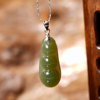 Rich Bean Hetian Jade Pendant  #1269