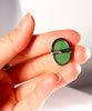 20mm Large Oval Jade Ear Studs #1067