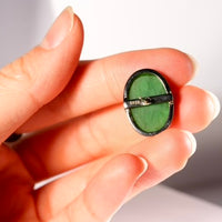 20mm Large Oval Jade Ear Studs #1067