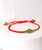Top Grade Apple Green Siberian Chatoyant Jade Red Cord Bracelet #1326