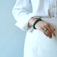 12mm Canadian Jade Beaded Bracelet #3078