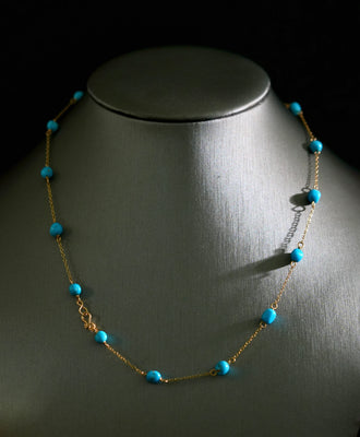 Turquoise Starry Beaded Necklace #2664