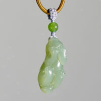 Hand-carved Siberian Jade Pixiu Pendant #2916